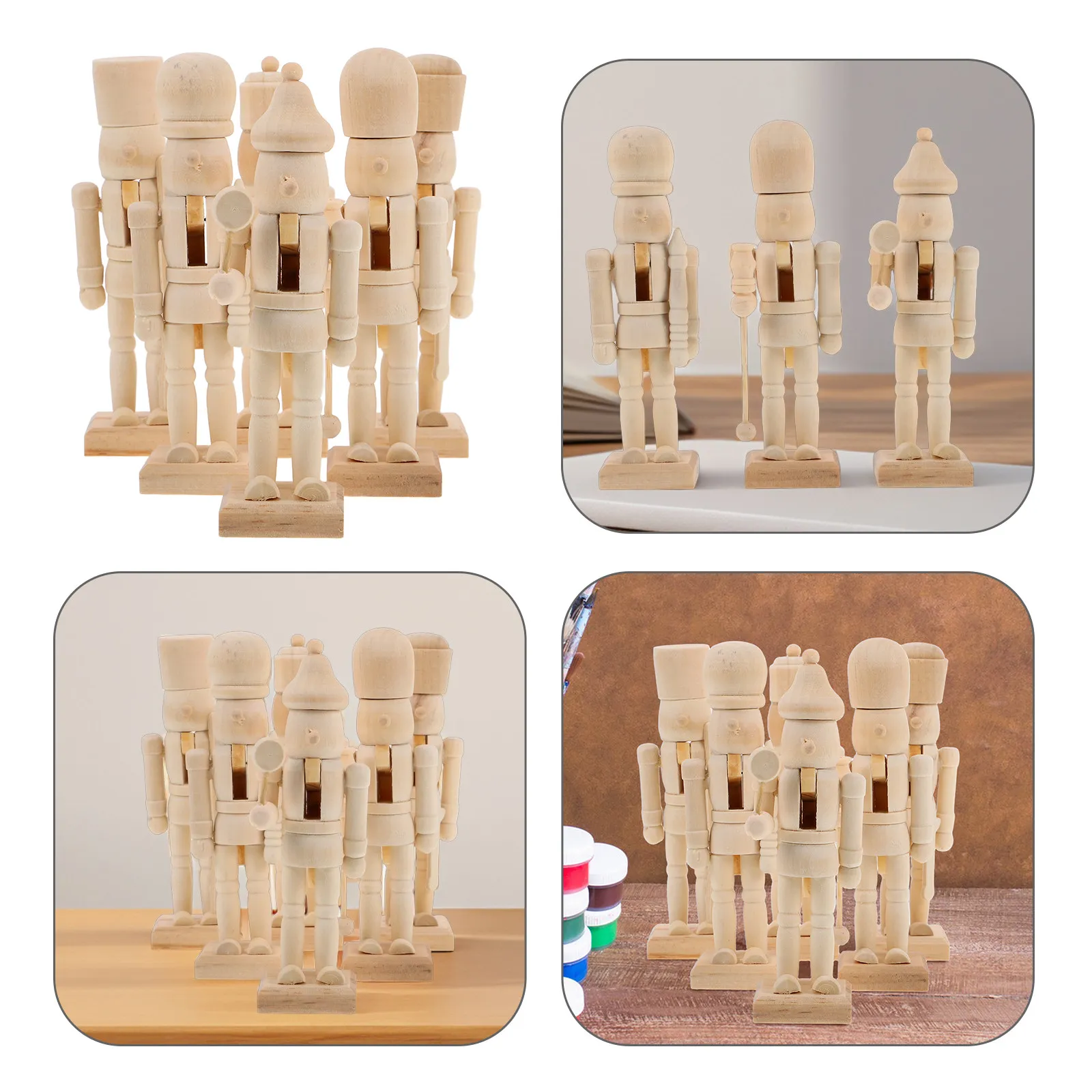 6Pcs Blank Wood Nutcracker Puppet DIY Ornament Set Christmas Decoration Craft Kit for Kids Adults Educational Wood Craft
6Pcs Blank Wood Nutcracker Puppet DIY Ornament Set Christmas Decoration Craft Kit for Kids Adults Educational Wood Craft