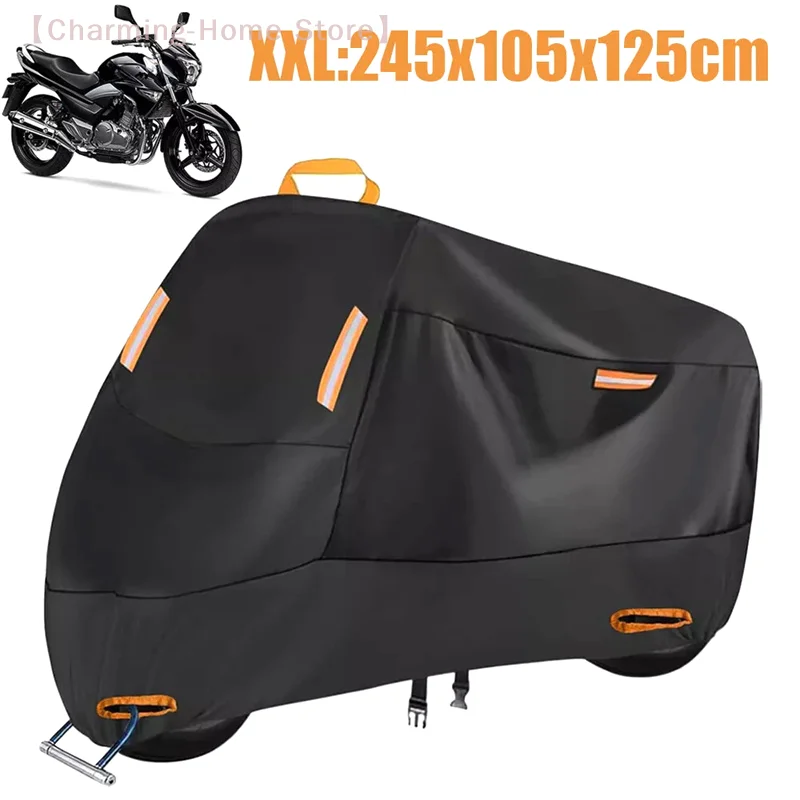 Чехол для мотоцикла, водонепроницаемый, всесезонный, пылезащитный, УФ-защитный, для улицы, в помещении, скутер, 210D, износостойкий тканевый чехол для мотоцикла
Чехол для мотоцикла, водонепроницаемый, всесезонный, пылезащитный, УФ-защитный, для улицы, в помещении, скутер, 210D, износостойкий тканевый чехол для мотоцикла