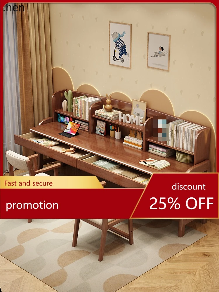 HT Solid Wood Double Student Study Desk with Bookshelf Integrated Adjustable Height Home Multi-Person Writing Desk
HT Solid Wood Double Student Study Desk with Bookshelf Integrated Adjustable Height Home Multi-Person Writing Desk