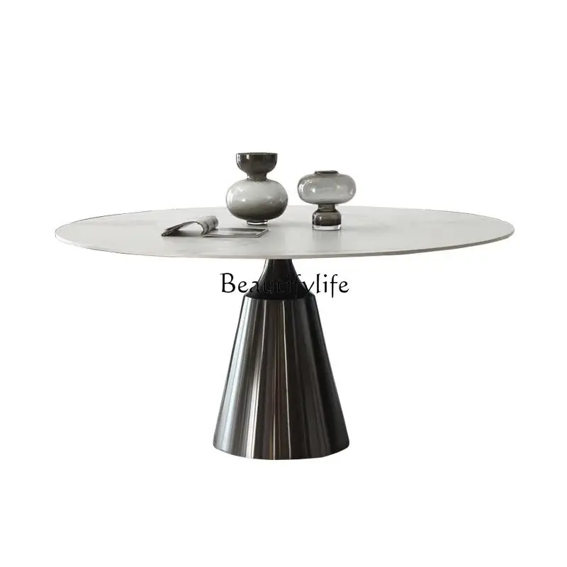 Italian-Style Light Luxury Stone Plate round Dining Table Model Room Simple Home Small Apartment with Turntable Table
Italian-Style Light Luxury Stone Plate round Dining Table Model Room Simple Home Small Apartment with Turntable Table