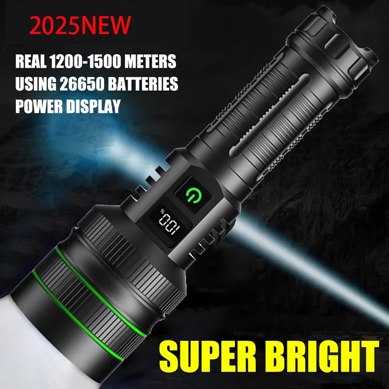 Super Bright Flashlight USB Rechargeable LED Long Range Tactical Torch Outdoor Waterproof Camping Fishing Lamp Use 26650 Battery
Super Bright Flashlight USB Rechargeable LED Long Range Tactical Torch Outdoor Waterproof Camping Fishing Lamp Use 26650 Battery