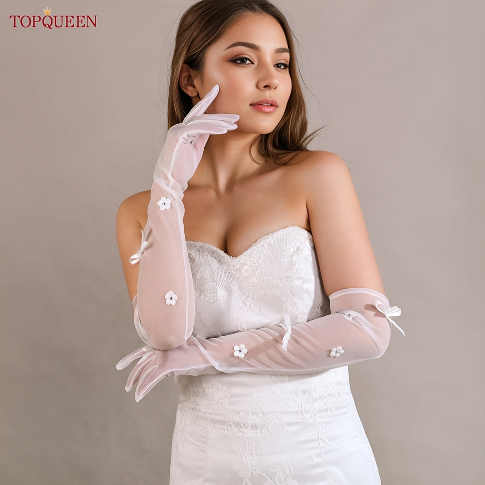 TOPQUEEN Elegant 3d Flower Bridal Gloves Ribbon Bow Gloves Off-White Elbow Length Wedding Accessories T52
TOPQUEEN Elegant 3d Flower Bridal Gloves Ribbon Bow Gloves Off-White Elbow Length Wedding Accessories T52