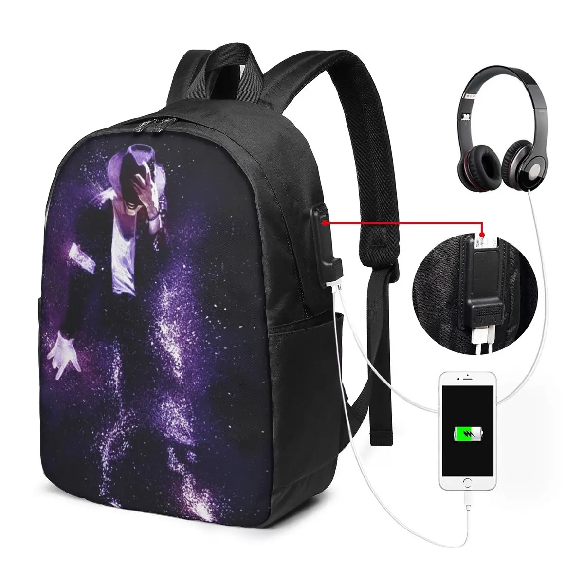 Michael Jackson Musicians Singers Dancers Backpack Travel Notebook Bag Computer College Student School Bag Laptop Shoulder Bags
Michael Jackson Musicians Singers Dancers Backpack Travel Notebook Bag Computer College Student School Bag Laptop Shoulder Bags