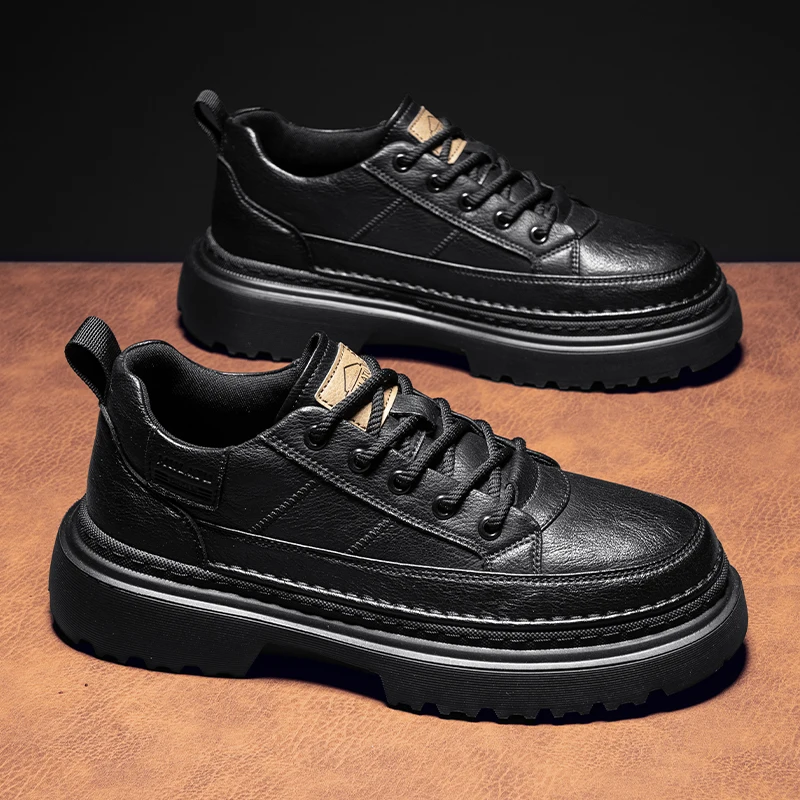 Men's Black Leather Sport Work Shoes Spring Anti-slip Waterproof Casual Slip-On Rubber Outsole Comfortable Breathable Footwear
Men's Black Leather Sport Work Shoes Spring Anti-slip Waterproof Casual Slip-On Rubber Outsole Comfortable Breathable Footwear