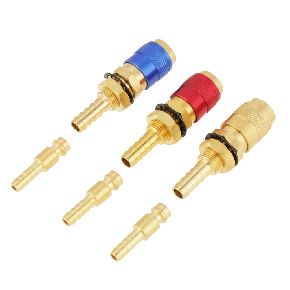 6pc Quick Connectors for TIG Welding Tool Gas Water Plug-in Connector Mig Torch Separate Machines Easy to Use 
6pc Quick Connectors for TIG Welding Tool Gas Water Plug-in Connector Mig Torch Separate Machines Easy to Use