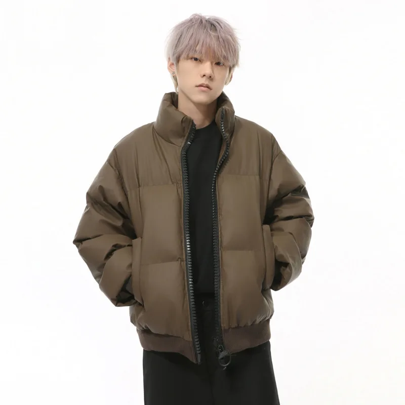 Korean Style Men's Padded Jackets Stand Collar Big Zipper PU Leather Solid Color Thickened Loose Male Cotton Coats
Korean Style Men's Padded Jackets Stand Collar Big Zipper PU Leather Solid Color Thickened Loose Male Cotton Coats
