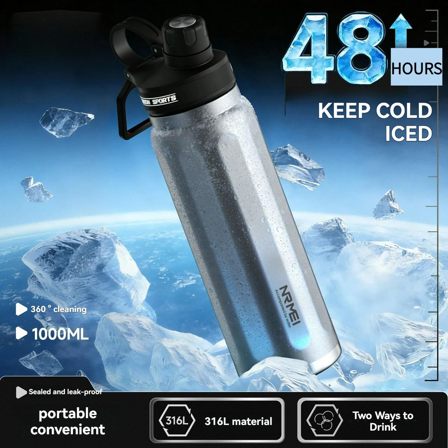Bicycle Sport Insulated Water Bottle Stainless Steel Large Capacity Fitness and Refrigerated Rotating Lid Convenience
Bicycle Sport Insulated Water Bottle Stainless Steel Large Capacity Fitness and Refrigerated Rotating Lid Convenience