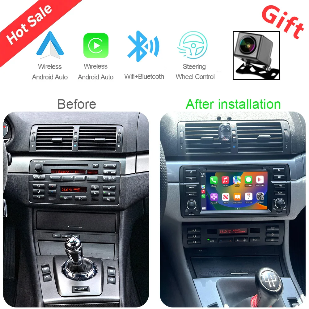 CHSTEK Car Radio Android For BMW M3 3 Series E46 1998-2007 Rover 75 Wireless Carplay Player Bluetooth WIFI GPS Stereo Head Unit
CHSTEK Car Radio Android For BMW M3 3 Series E46 1998-2007 Rover 75 Wireless Carplay Player Bluetooth WIFI GPS Stereo Head Unit