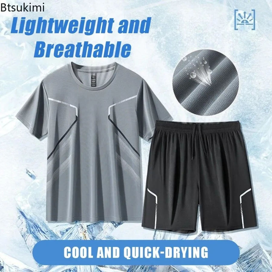Running Sportswear Men's Ice Silk Quick Drying Short Sleeve Shorts Fitness Clothes Men Breathable Tracksuits Gym Training Outfit
Running Sportswear Men's Ice Silk Quick Drying Short Sleeve Shorts Fitness Clothes Men Breathable Tracksuits Gym Training Outfit