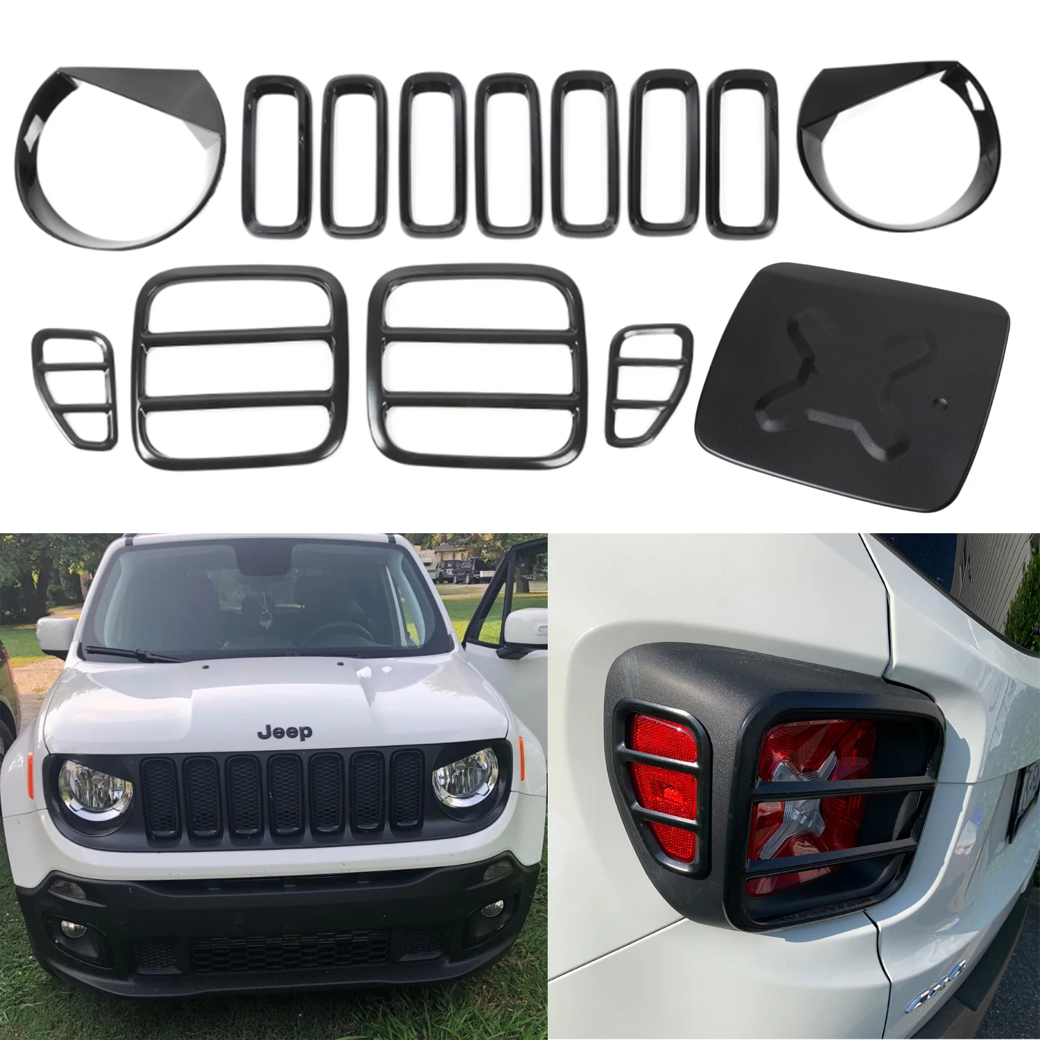 Fuel Filler Cap Taillight Cover Front Mesh Grill Headlight Trim for Jeep Renegade 2015-2018 Decorative Kits Exterior Accessories
Fuel Filler Cap Taillight Cover Front Mesh Grill Headlight Trim for Jeep Renegade 2015-2018 Decorative Kits Exterior Accessories