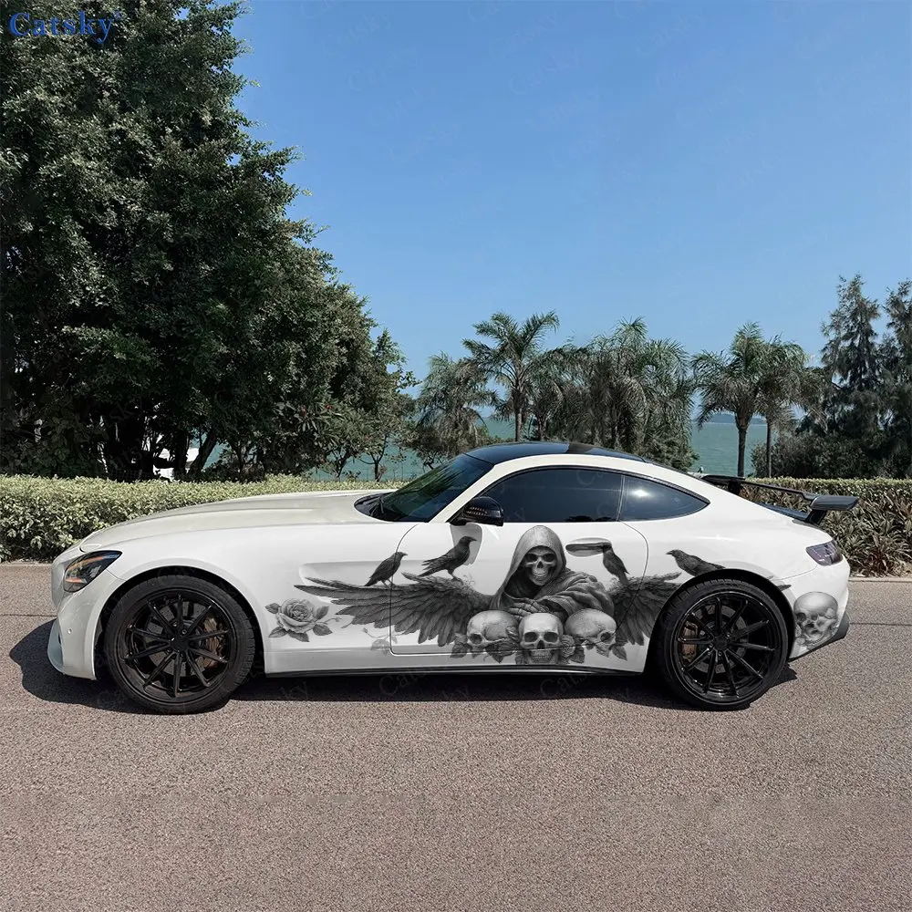 2pcs Raven Reaper Rose Skeleton Car Side Wraps, Self-Adhesive PVC Waterproof & Scratch-Resistant Stickers, Car Accessory Gift
2pcs Raven Reaper Rose Skeleton Car Side Wraps, Self-Adhesive PVC Waterproof & Scratch-Resistant Stickers, Car Accessory Gift