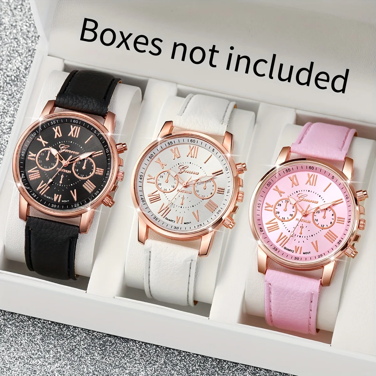 3pcs Fashionable And Simple Roman Watch Round Quartz Watch Leather Wrist Ideal Choice For Gifts
3pcs Fashionable And Simple Roman Watch Round Quartz Watch Leather Wrist Ideal Choice For Gifts