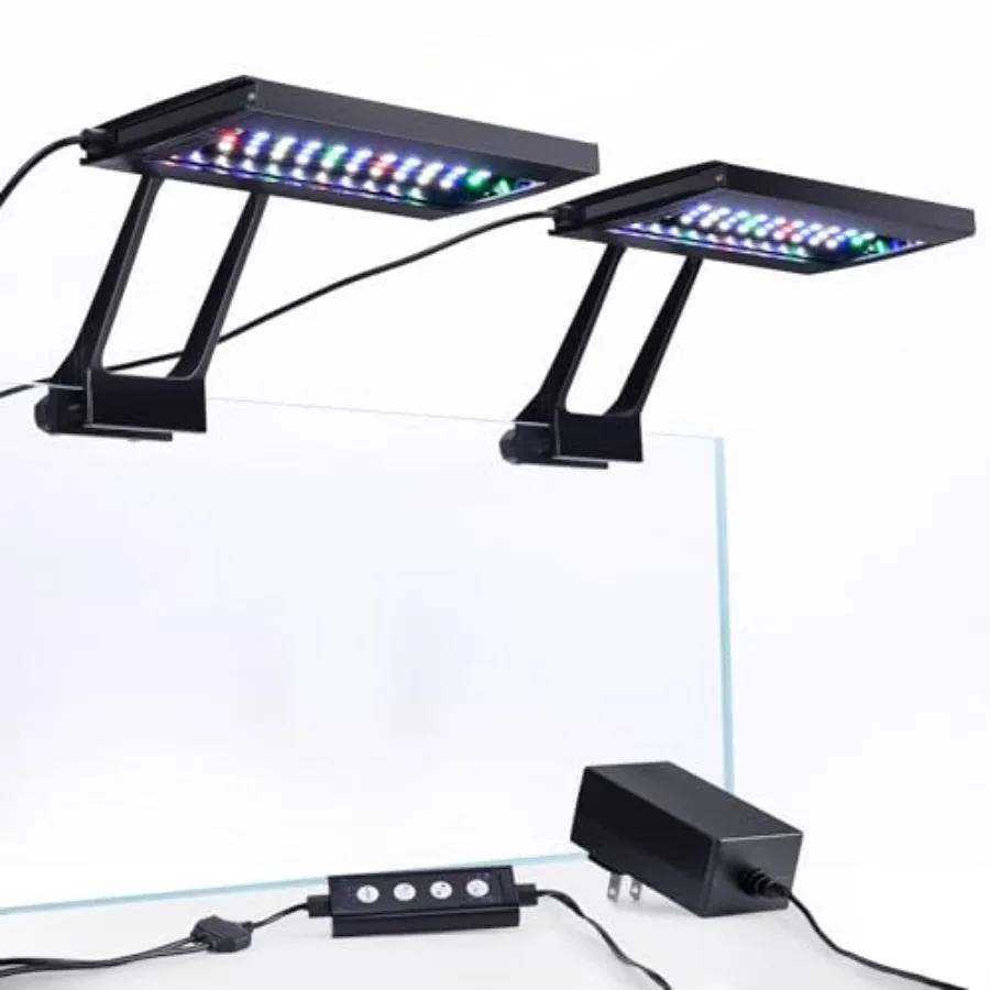 Clip On Aquarium LED Light with Multi-Channel Controller Fish Tank Light 4/7 Lighting Sunrise-Daylight-Moonlight and DIY Mode A
Clip On Aquarium LED Light with Multi-Channel Controller Fish Tank Light 4/7 Lighting Sunrise-Daylight-Moonlight and DIY Mode A