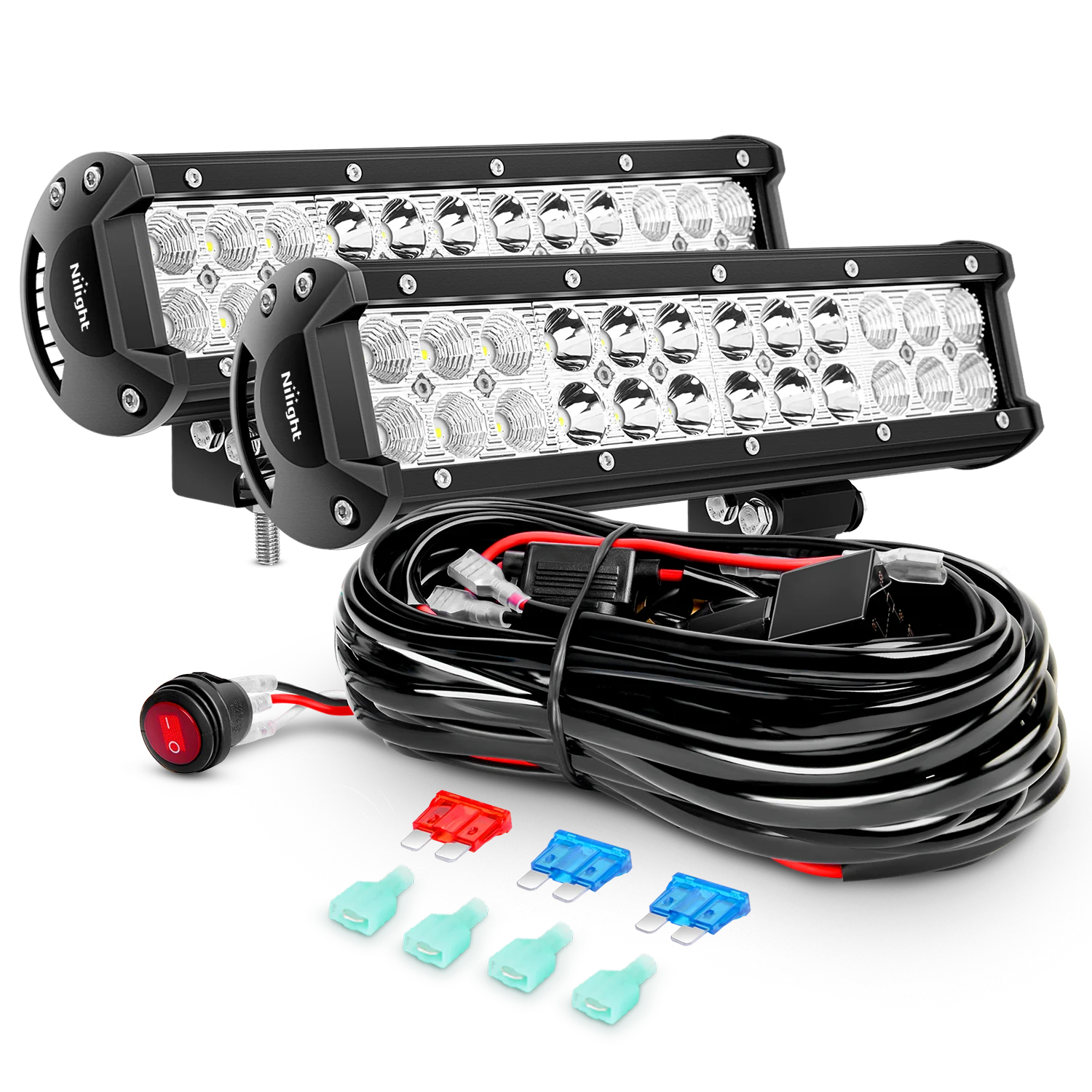 Nilight LED Light Bar 12 Inch 72W Spot Flood Combo Off Road Lights Driving Fog Led Pods Lights with 16AWG Wiring Harness Kit-2 Leads for Van Camper Car Pickup Golf Cart ATV UTV SUV Truck Boat 4x4
Nilight LED Light Bar 12 Inch 72W Spot Flood Combo Off Road Lights Driving Fog Led Pods Lights with 16AWG Wiring Harness Kit-2 Leads for Van Camper Car Pickup Golf Cart ATV UTV SUV Truck Boat 4x4