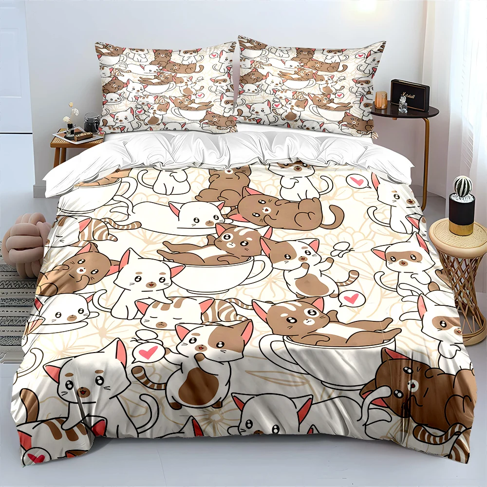 Cute cats with teacup background Print Bedding Set 1 Duvet Cover 2 Pillowcases for Adult and Children Luxury Gift Full Size
Cute cats with teacup background Print Bedding Set 1 Duvet Cover 2 Pillowcases for Adult and Children Luxury Gift Full Size