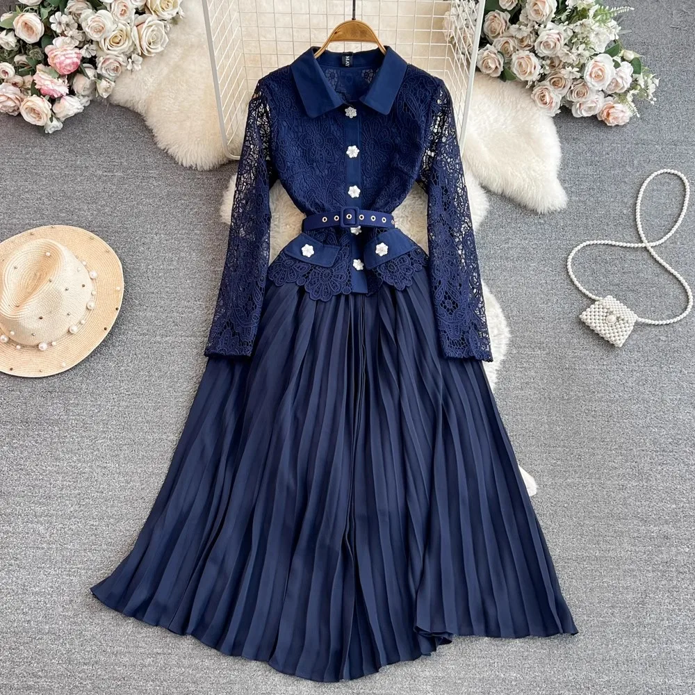 High Quality New Women Autumn Spring Lace Dresses Chiffon Patchwork Belt Pleated Party Casual Work A Line Dresses
High Quality New Women Autumn Spring Lace Dresses Chiffon Patchwork Belt Pleated Party Casual Work A Line Dresses