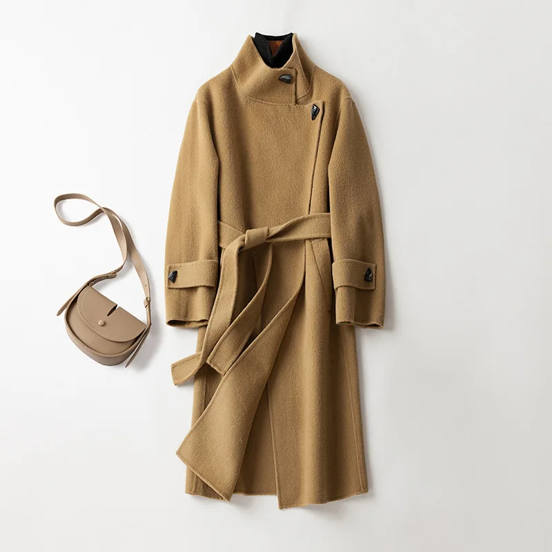 Women New Spring Long High Quality Camel Woolen Cashmere Coat Fashion Outerwear
Women New Spring Long High Quality Camel Woolen Cashmere Coat Fashion Outerwear