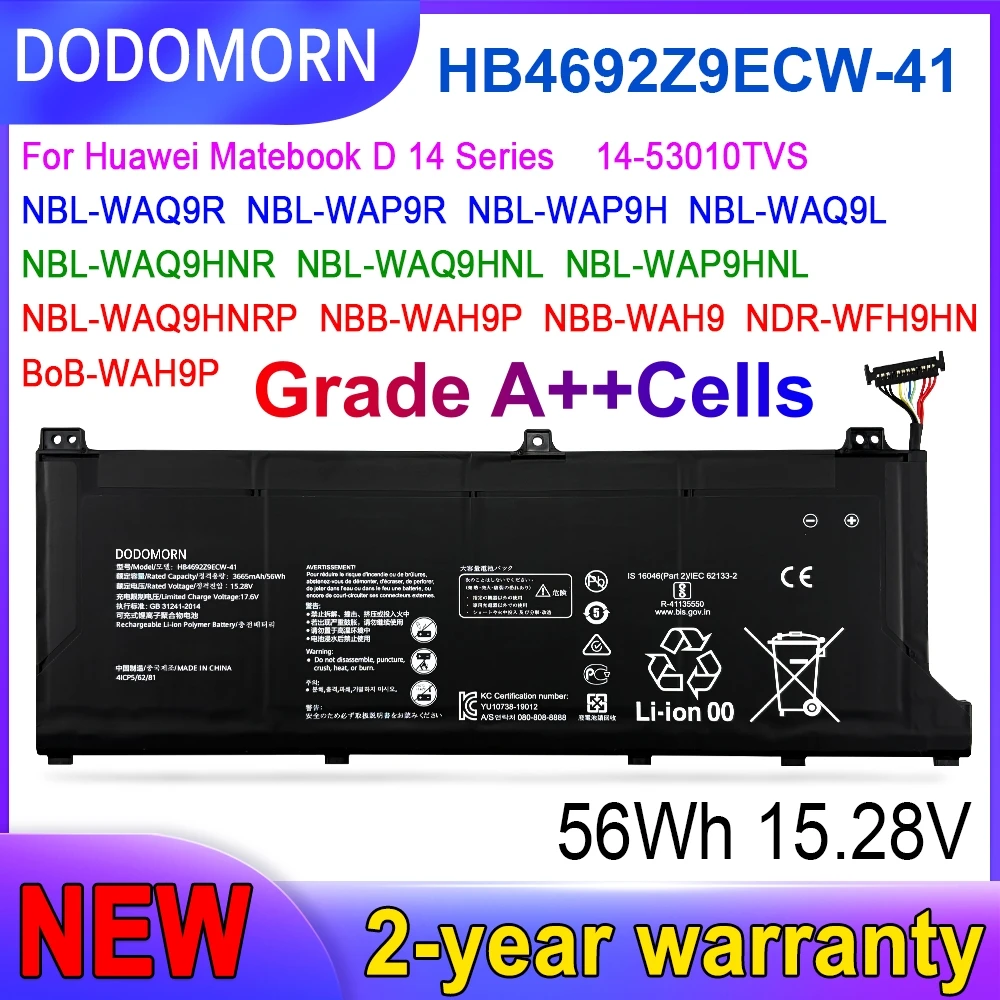 High quality HB4692Z9ECW-41 Battery For Huawei MateBook D 14-53010TVS Honor MagicBook 14 NBL-WAP9R NDR-WFH9HN
High quality HB4692Z9ECW-41 Battery For Huawei MateBook D 14-53010TVS Honor MagicBook 14 NBL-WAP9R NDR-WFH9HN