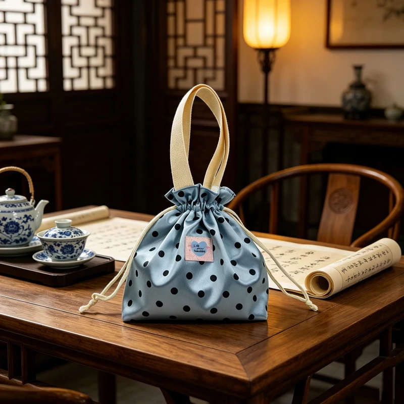 Women's Cute Polka Dot Cotton Drawstring Pouch Mini Tote Handbag, Reusable Storage Bag for Cosmetics Snacks & Travel
Women's Cute Polka Dot Cotton Drawstring Pouch Mini Tote Handbag, Reusable Storage Bag for Cosmetics Snacks & Travel