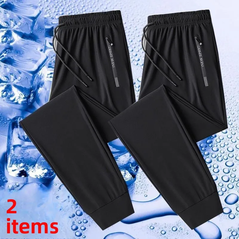 Summer Cool Sensation Ice Silk Men's Casual Thin Elastic Sports Pants Qui Dry Breathable Cuffed Large Size Pants
Summer Cool Sensation Ice Silk Men's Casual Thin Elastic Sports Pants Qui Dry Breathable Cuffed Large Size Pants