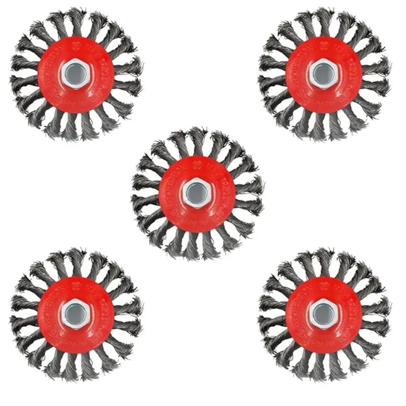 RMWIN-Carbon Steel 4 Inch Wire Wheels For Angle Grinder, Twist Knotted Design 5/8" Threaded Arbor For Efficient For Rust Removal
RMWIN-Carbon Steel 4 Inch Wire Wheels For Angle Grinder, Twist Knotted Design 5/8" Threaded Arbor For Efficient For Rust Removal