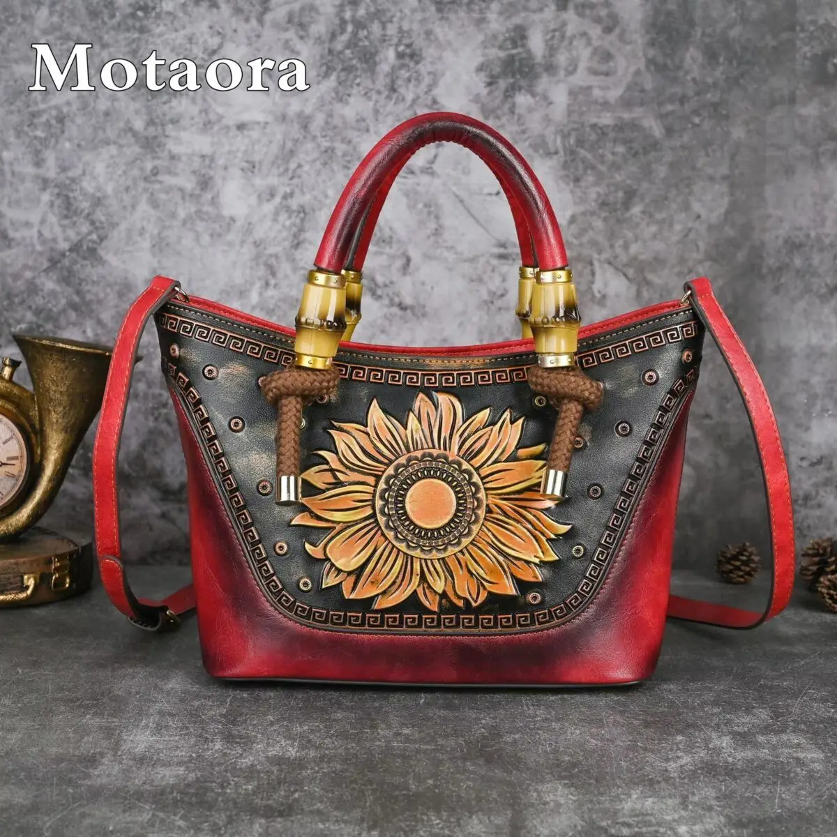 Bamboo Handle Embossed Leather Bag for Women, Vintage Crossbody Purse with Adjustable Strap, Large Capacity Work Commute Handbag
Bamboo Handle Embossed Leather Bag for Women, Vintage Crossbody Purse with Adjustable Strap, Large Capacity Work Commute Handbag