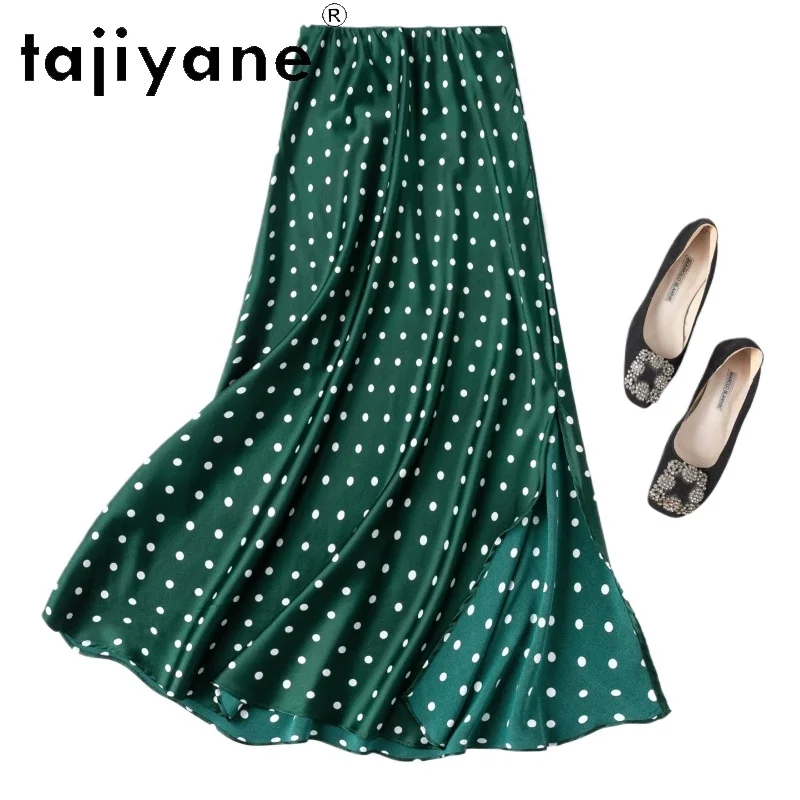 TAJIYANE 93% Real Mulberry Silk Women's Skirts Emerald Green Polka Dots Long Skirt Summer Bodycon Skirts Woman Clothing 2026 치마
TAJIYANE 93% Real Mulberry Silk Women's Skirts Emerald Green Polka Dots Long Skirt Summer Bodycon Skirts Woman Clothing 2026 치마