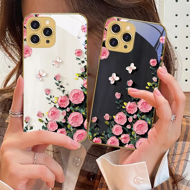Rose Butterfly Rose Purple For IPhone 16 Pro Max 15 P Ro 14 13 Plus 12 Mini 11Pro Max XS Max XR Golden Tempered Glass Phone Case
Rose Butterfly Rose Purple For IPhone 16 Pro Max 15 P Ro 14 13 Plus 12 Mini 11Pro Max XS Max XR Golden Tempered Glass Phone Case