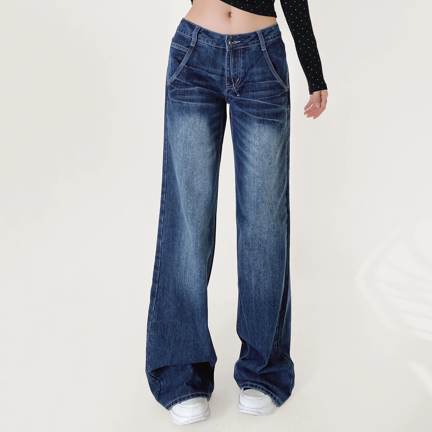 Широкие джинсы с высокой талией — свободный крой и женские джинсы Subtle Whisker Fade
Широкие джинсы с высокой талией — свободный крой и женские джинсы Subtle Whisker Fade