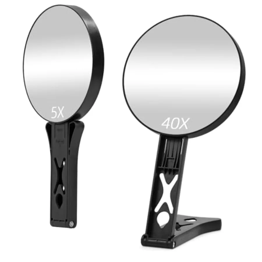Magnifying Mirror 40X/5X Double Sided Hand Mirror, Precision Makeup at 40X Magnification and Overall View at 5X Travel Handheld
Magnifying Mirror 40X/5X Double Sided Hand Mirror, Precision Makeup at 40X Magnification and Overall View at 5X Travel Handheld