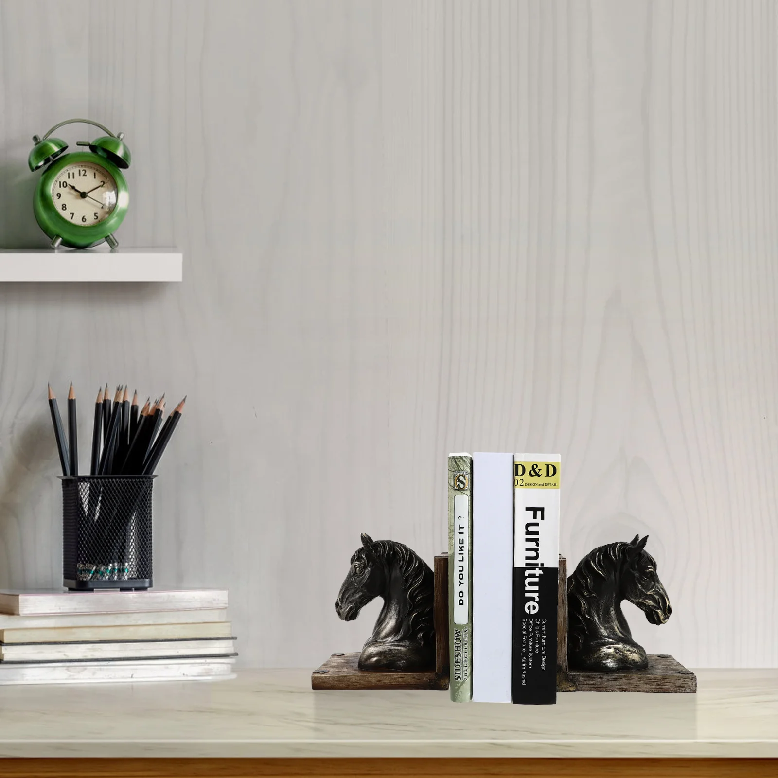 1Pair Decorative Bookend Horse Head Design Retro Style Resin Book Stopper for Home Office Desktop Use Fine Workmanship
1Pair Decorative Bookend Horse Head Design Retro Style Resin Book Stopper for Home Office Desktop Use Fine Workmanship