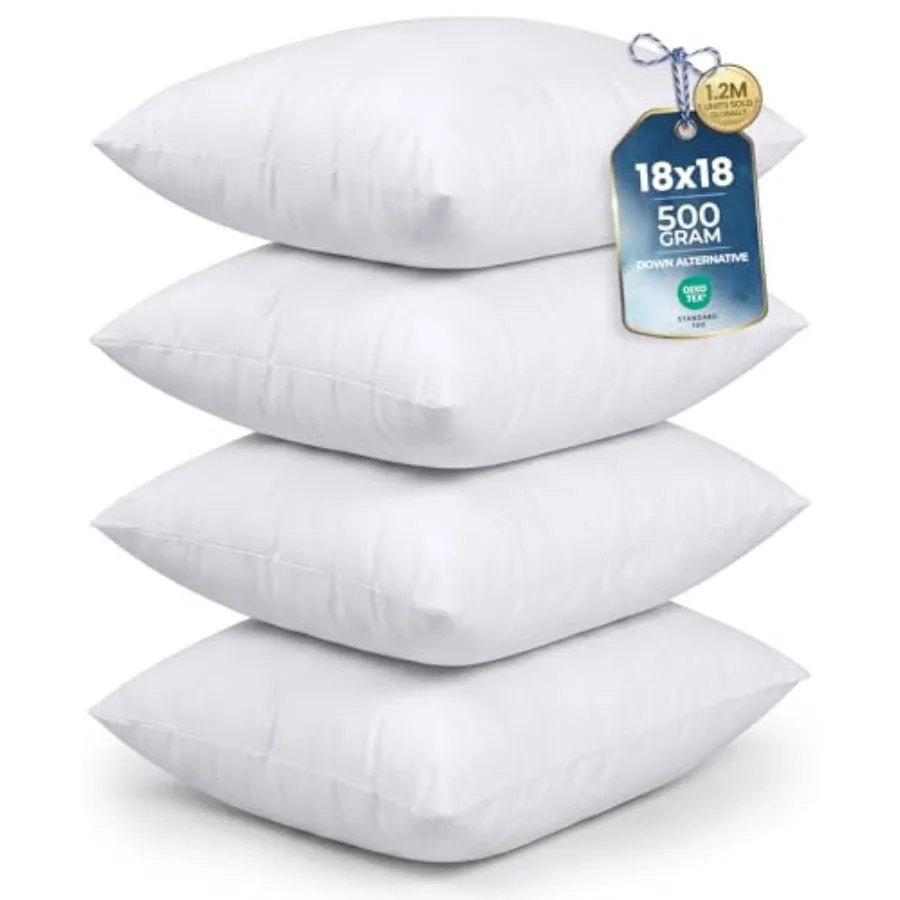 Throw Pillows Set of, White 8 x 8 Inch Down Alternative Pillows for Bed, Sofa, and Couch - Fluffy Decorative Stuffer Pillow for
Throw Pillows Set of, White 8 x 8 Inch Down Alternative Pillows for Bed, Sofa, and Couch - Fluffy Decorative Stuffer Pillow for