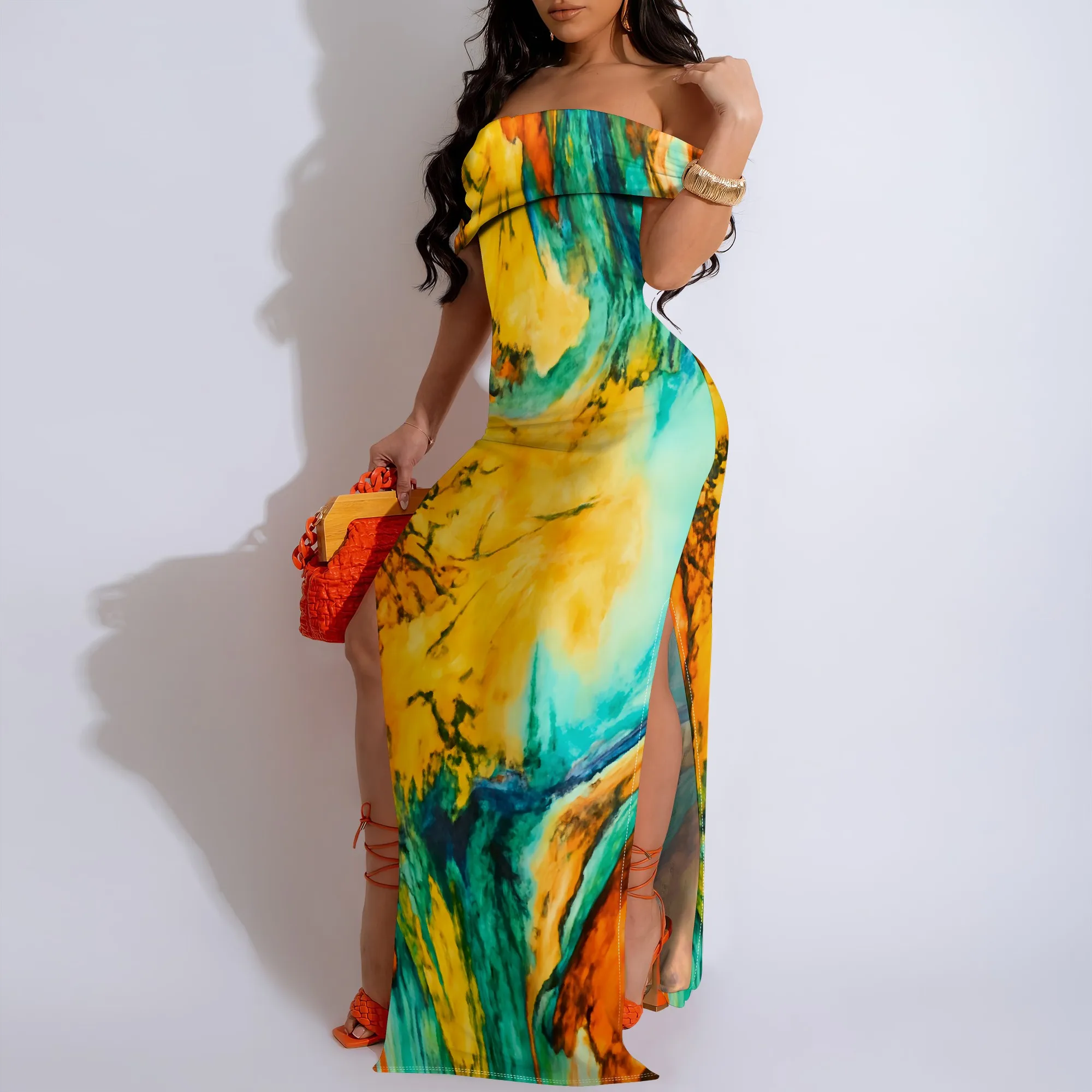 Boho Off-Shoulder Maxi Dress with Vibrant Abstract Print - Perfect for Summer Vacations & Festivals | XS-3XL
Boho Off-Shoulder Maxi Dress with Vibrant Abstract Print - Perfect for Summer Vacations & Festivals | XS-3XL
