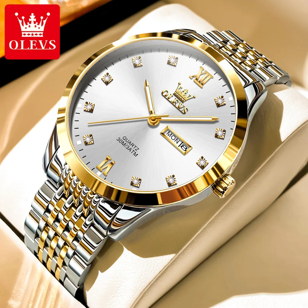OLEVS 2943 Original Quartz Movement New Style Diamond Luminous Function 30m Waterproof Classic Simple Calendar Window Watch
OLEVS 2943 Original Quartz Movement New Style Diamond Luminous Function 30m Waterproof Classic Simple Calendar Window Watch