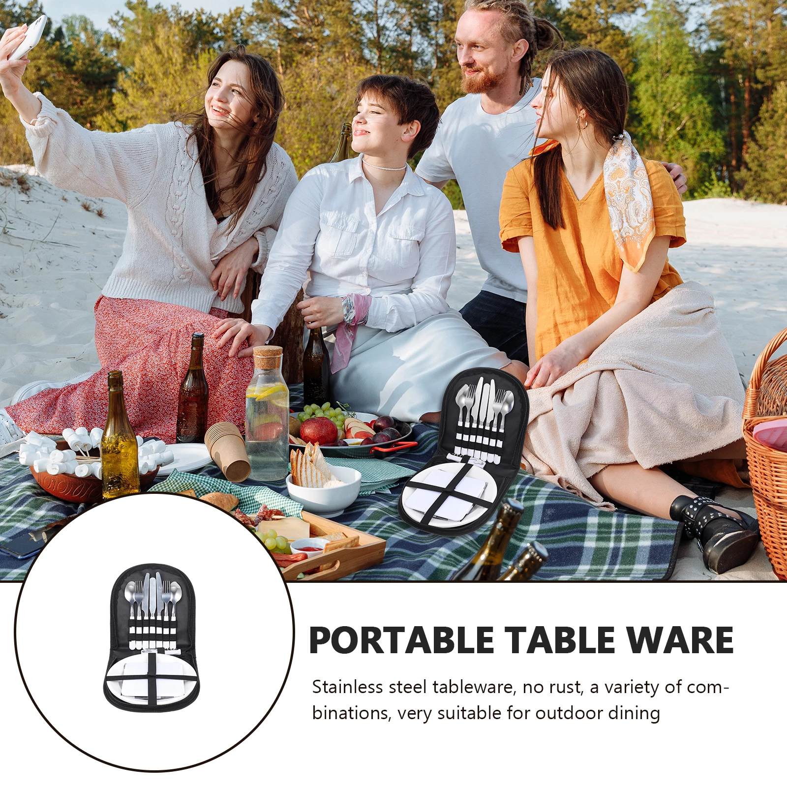 Portable Travel Dining Set Compact Outdoor Camping Cutlery Silverware Reusable Eco Friendly Tableware For Picnic
Portable Travel Dining Set Compact Outdoor Camping Cutlery Silverware Reusable Eco Friendly Tableware For Picnic