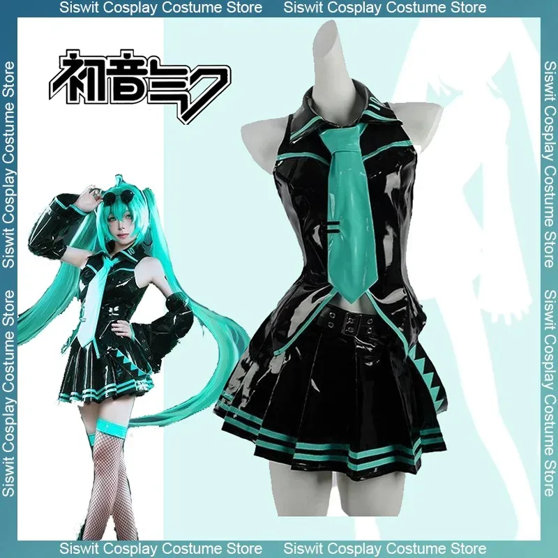 Anime Miku Cosplay Costume Black Leather JK Uniform Sexy Outfits Top Skirts Sleeves Sock Full Set Carnival Party Dress Up Girl
Anime Miku Cosplay Costume Black Leather JK Uniform Sexy Outfits Top Skirts Sleeves Sock Full Set Carnival Party Dress Up Girl