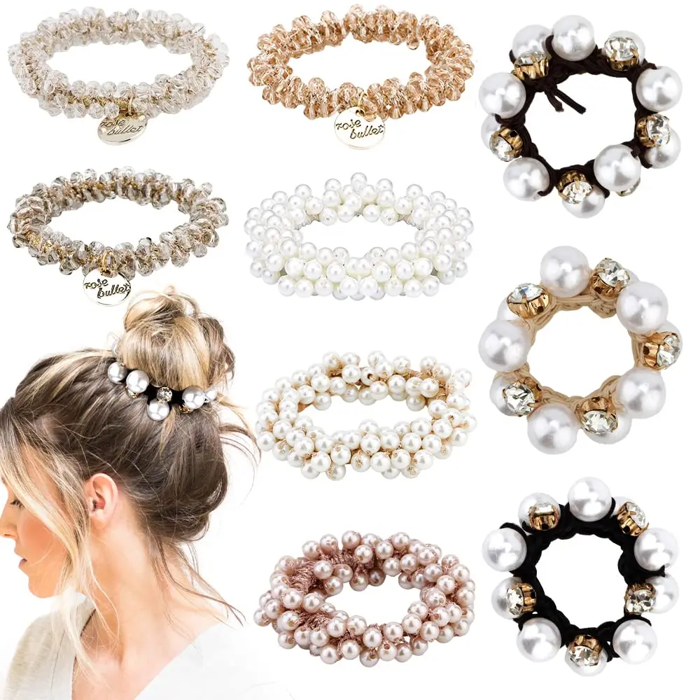 Ahoney 9Pcs Pearl Hair Ties Elastic Hair Scrunchies Hold Crystal Beads Bulk Hair Ropes Stretchy Handmade Boho Bride Bachelorette Party Hair Accessories for Women Girls (Pearl&Crystal)
Ahoney 9Pcs Pearl Hair Ties Elastic Hair Scrunchies Hold Crystal Beads Bulk Hair Ropes Stretchy Handmade Boho Bride Bachelorette Party Hair Accessories for Women Girls (Pearl&Crystal)