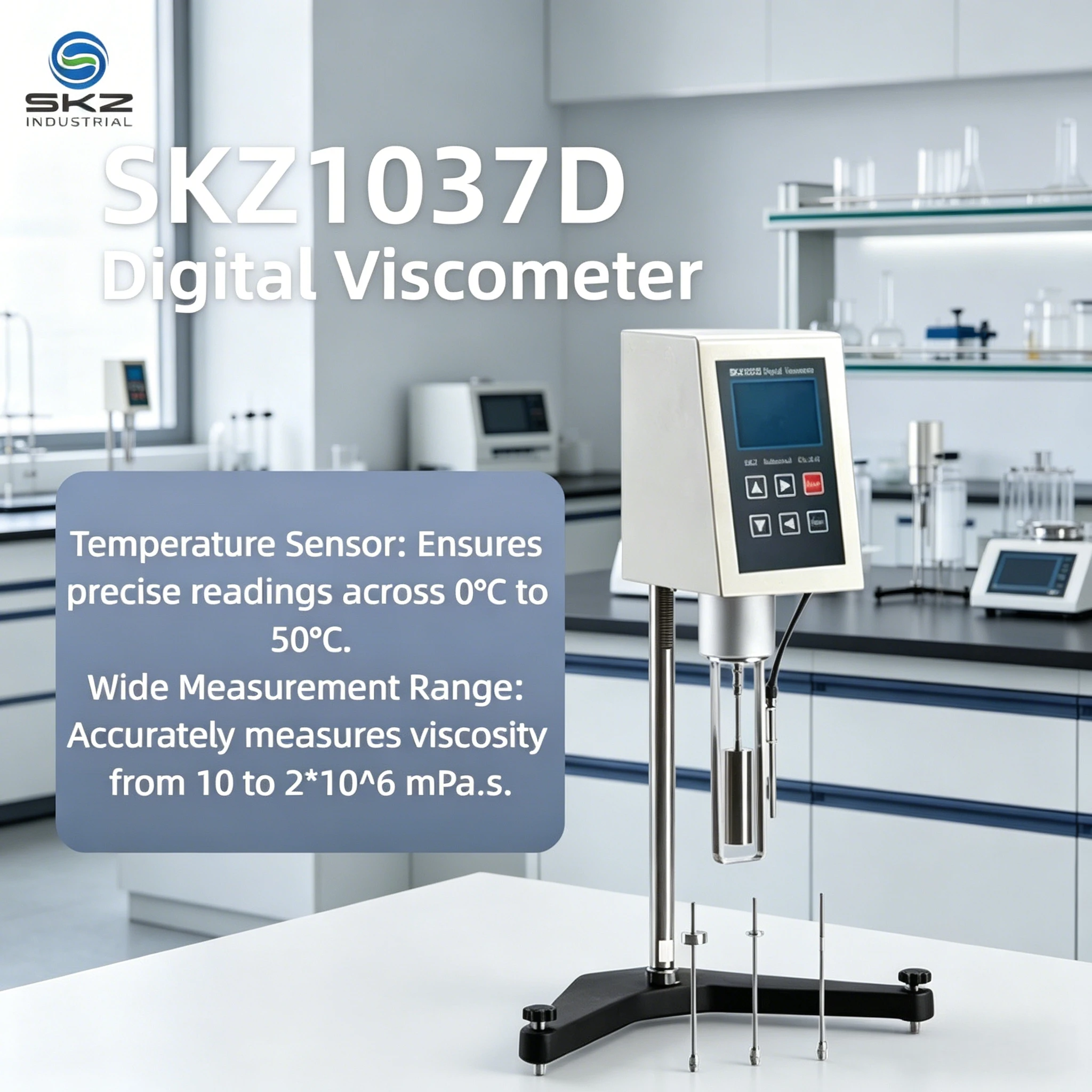 SKZ1037D 10 to 2000000 MPa s Digital Rotational Viscometer for Paint Oil Plastic Pharmaceutical Adhesive Lab Viscosity test OEM
SKZ1037D 10 to 2000000 MPa s Digital Rotational Viscometer for Paint Oil Plastic Pharmaceutical Adhesive Lab Viscosity test OEM