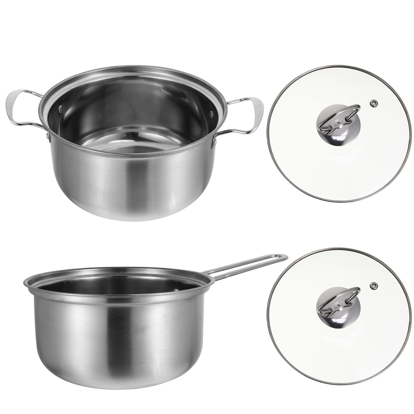 2 Pcs Pot Soup Milk Noodle Pot Set Stainless Steel Cooker Boiling Anti Leakage Practical Kitchen Pan Steam Rack
2 Pcs Pot Soup Milk Noodle Pot Set Stainless Steel Cooker Boiling Anti Leakage Practical Kitchen Pan Steam Rack