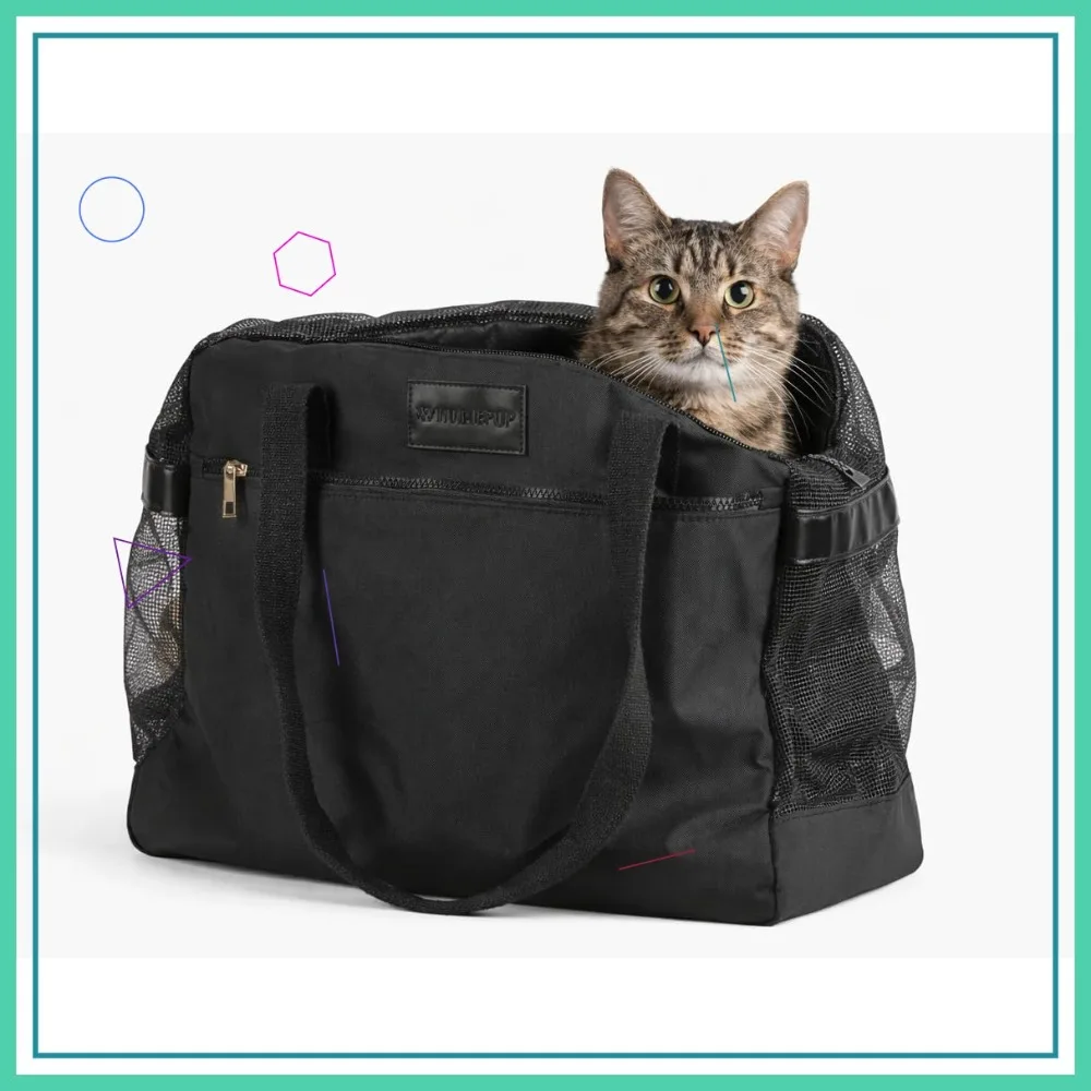 Soft-Sided Pet Carrier with Mesh Panels & Removable Cushion for Travel, Black
Soft-Sided Pet Carrier with Mesh Panels & Removable Cushion for Travel, Black