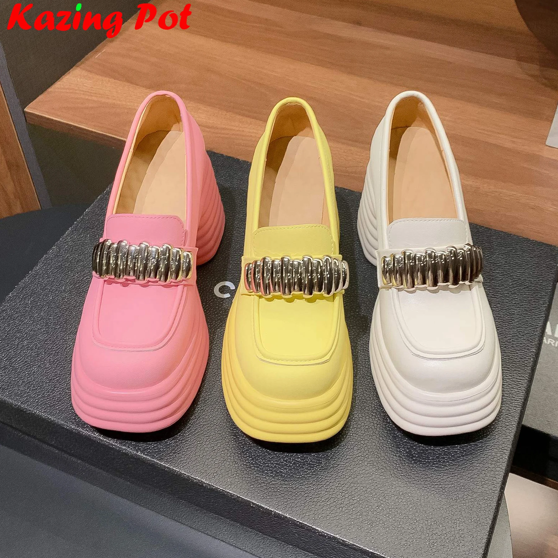 Krazing Pot 10cm Super High Chic Sweet Cow Skin Summer Autumn Shoes Platform Concise Loafers Dating Comfort Casual Women Pumps
Krazing Pot 10cm Super High Chic Sweet Cow Skin Summer Autumn Shoes Platform Concise Loafers Dating Comfort Casual Women Pumps