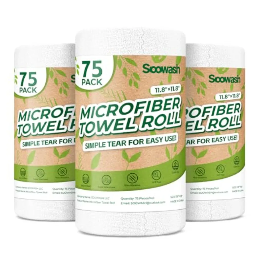 Microfiber Cleaning Cloths Roll Tear Away Microfiber Towels Roll 12" x 12" Lint Free Rags Reusable Cleaning Cloths Washable Scr
Microfiber Cleaning Cloths Roll Tear Away Microfiber Towels Roll 12" x 12" Lint Free Rags Reusable Cleaning Cloths Washable Scr