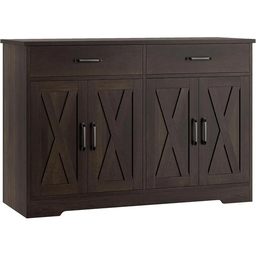 47.2 Kitchen Sideboard with Storage, Coffee Bar Station and Shelves in Brown
47.2 Kitchen Sideboard with Storage, Coffee Bar Station and Shelves in Brown