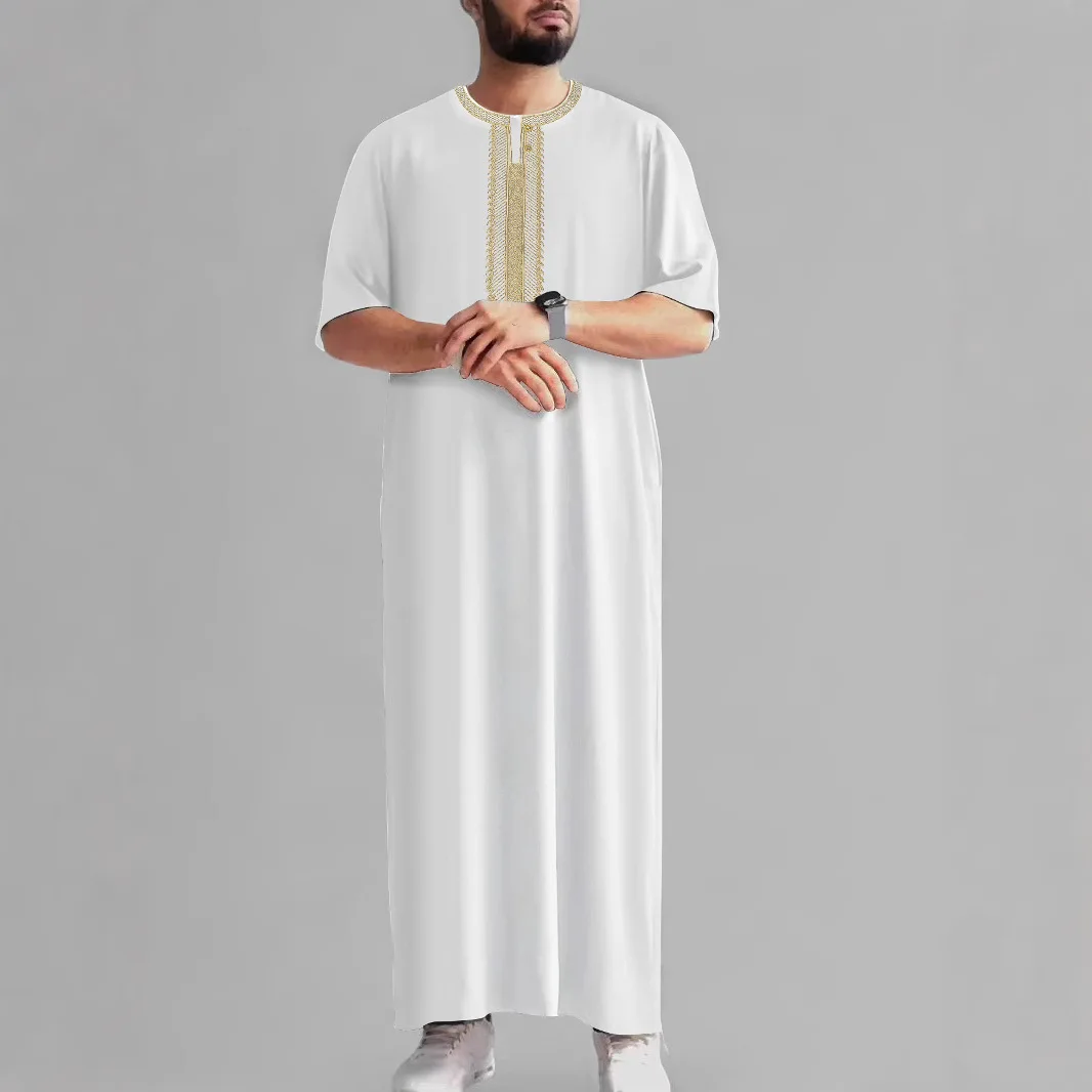 2025 New Muslim Mid Sleeve Embroidered Ethnic Style Moroccan Men's Robe Side Pocket Abaya Ramadan Dubai Luxury Islam Elegant
2025 New Muslim Mid Sleeve Embroidered Ethnic Style Moroccan Men's Robe Side Pocket Abaya Ramadan Dubai Luxury Islam Elegant