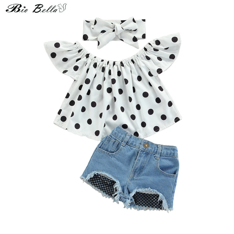 1-6Y Kid Baby Girls Clothes Sets Toddler Infant Outfits Polka Dot Ruffles Sleeveless Tops+Denim Shorts Summer Clothing
1-6Y Kid Baby Girls Clothes Sets Toddler Infant Outfits Polka Dot Ruffles Sleeveless Tops+Denim Shorts Summer Clothing