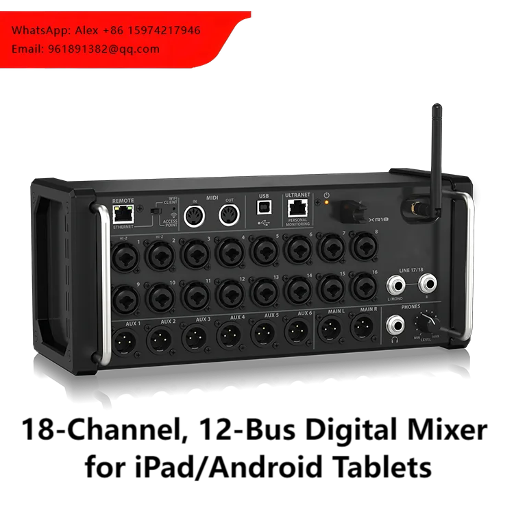 XR18 Built-In Tri-Mode Wifi Router Sound Mixer Digital Stage Box Digital Mixer
XR18 Built-In Tri-Mode Wifi Router Sound Mixer Digital Stage Box Digital Mixer