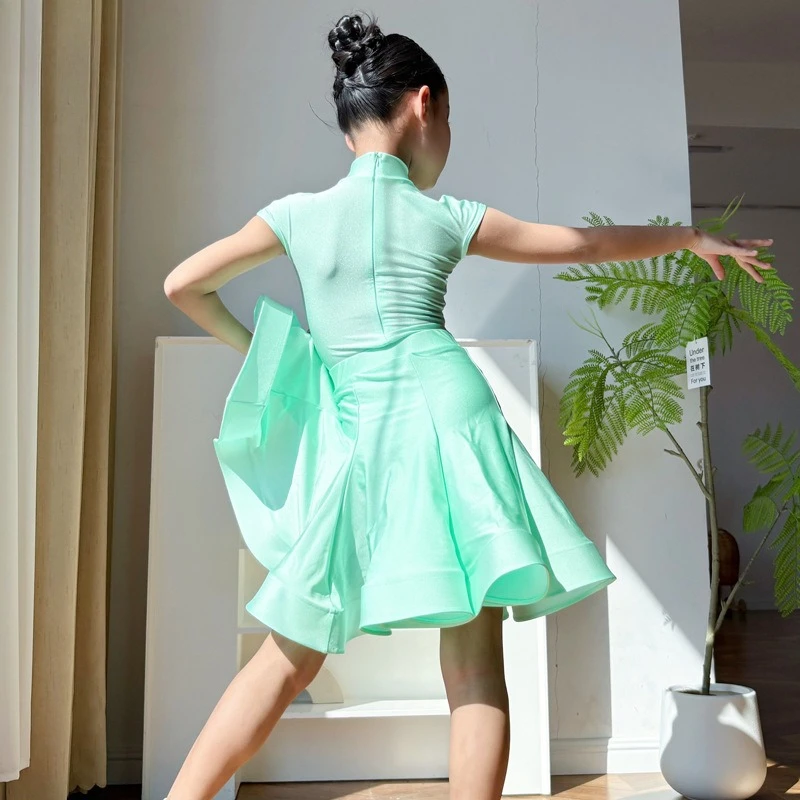 Professional children's Latin dance standard competition costume Girls' performance outfit with wide skirt dance costume Summer
Professional children's Latin dance standard competition costume Girls' performance outfit with wide skirt dance costume Summer
