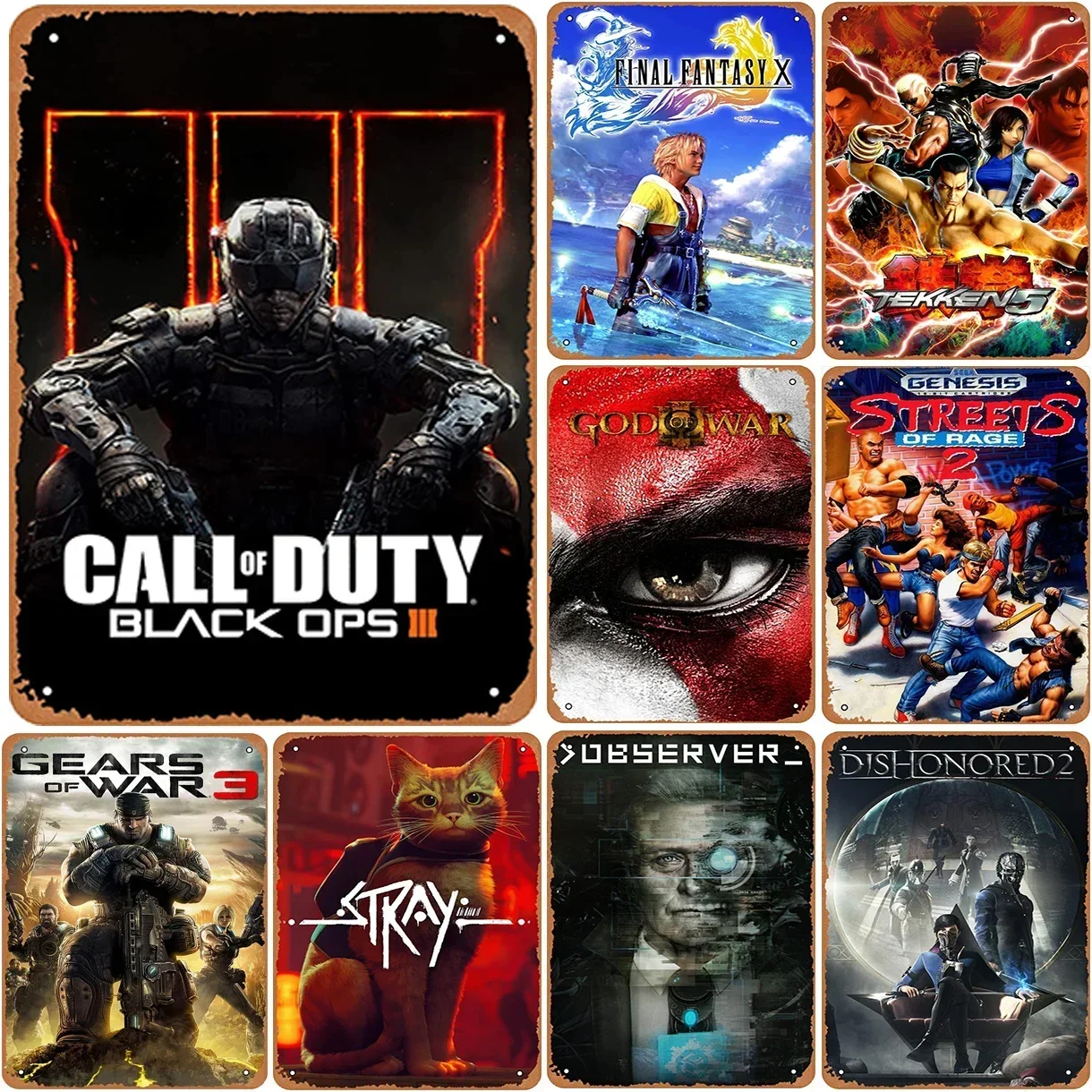 Vintage Video Game Metal Tin Signs Call Of Duty Fantasy Wall Art Poster for Game Room Garage Man Cave Cafe Bars Pubs Decoration
Vintage Video Game Metal Tin Signs Call Of Duty Fantasy Wall Art Poster for Game Room Garage Man Cave Cafe Bars Pubs Decoration