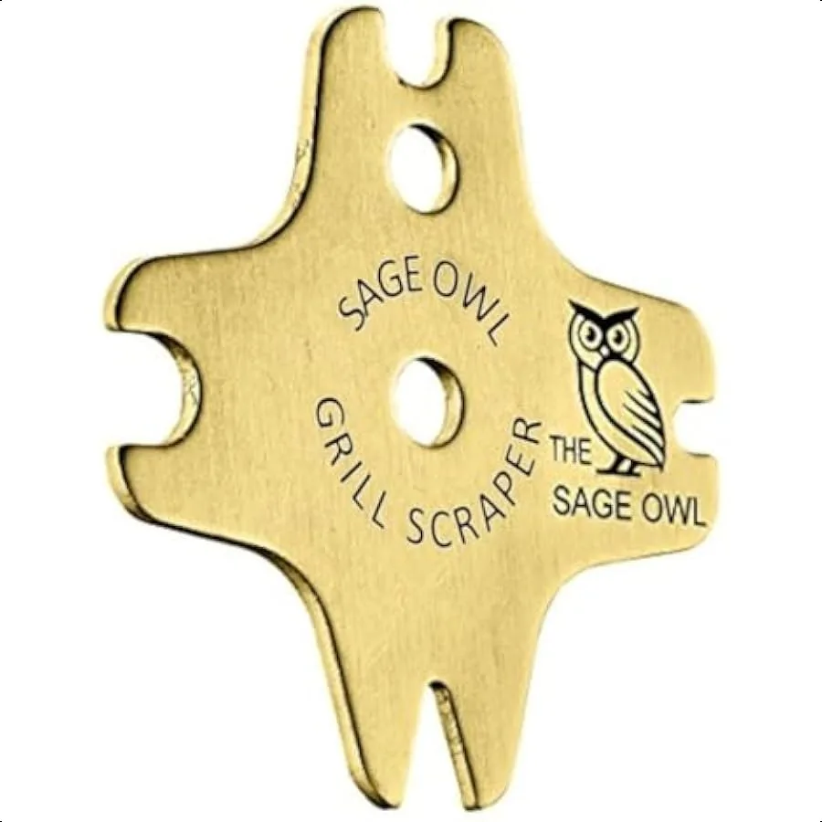 Sage Owl BristleFree Brass BBQ Grill Scraper Safe Grill Cleaner for Outdoor Grills Porcelain Grates Smoker Accessories Cooking
Sage Owl BristleFree Brass BBQ Grill Scraper Safe Grill Cleaner for Outdoor Grills Porcelain Grates Smoker Accessories Cooking