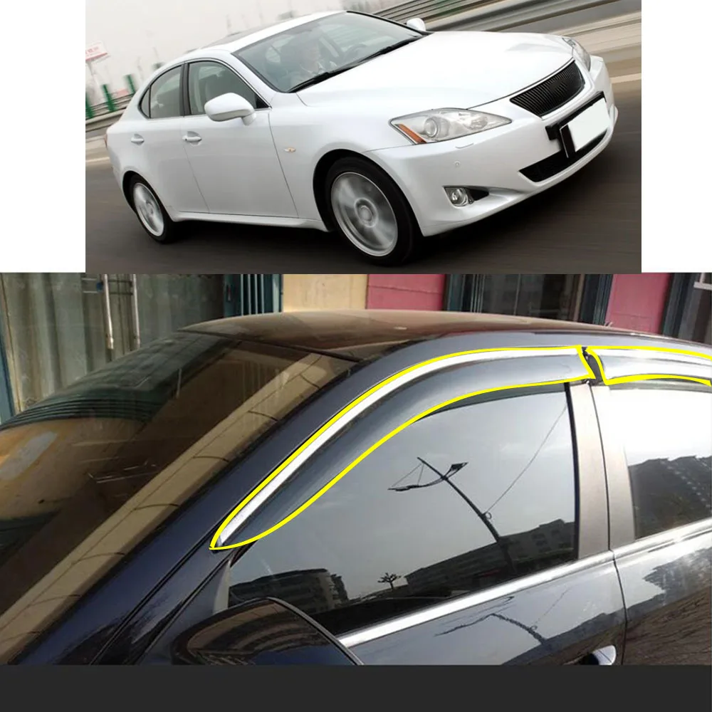 Car Body Styling Sticker Plastic Window Glass Wind Visor Rain/Sun Guard Vent Parts For LEXUS IS IS200/IS300 2005-2010 2011 2012
Car Body Styling Sticker Plastic Window Glass Wind Visor Rain/Sun Guard Vent Parts For LEXUS IS IS200/IS300 2005-2010 2011 2012